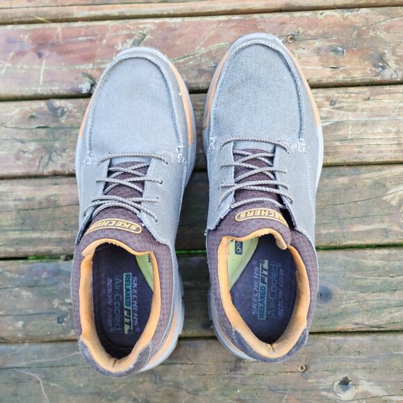 Skechers Men Shoes 11.5 Respected Loleto Relaxed Fit taupe Air Cool Memory Foam - Picture 1 of 11